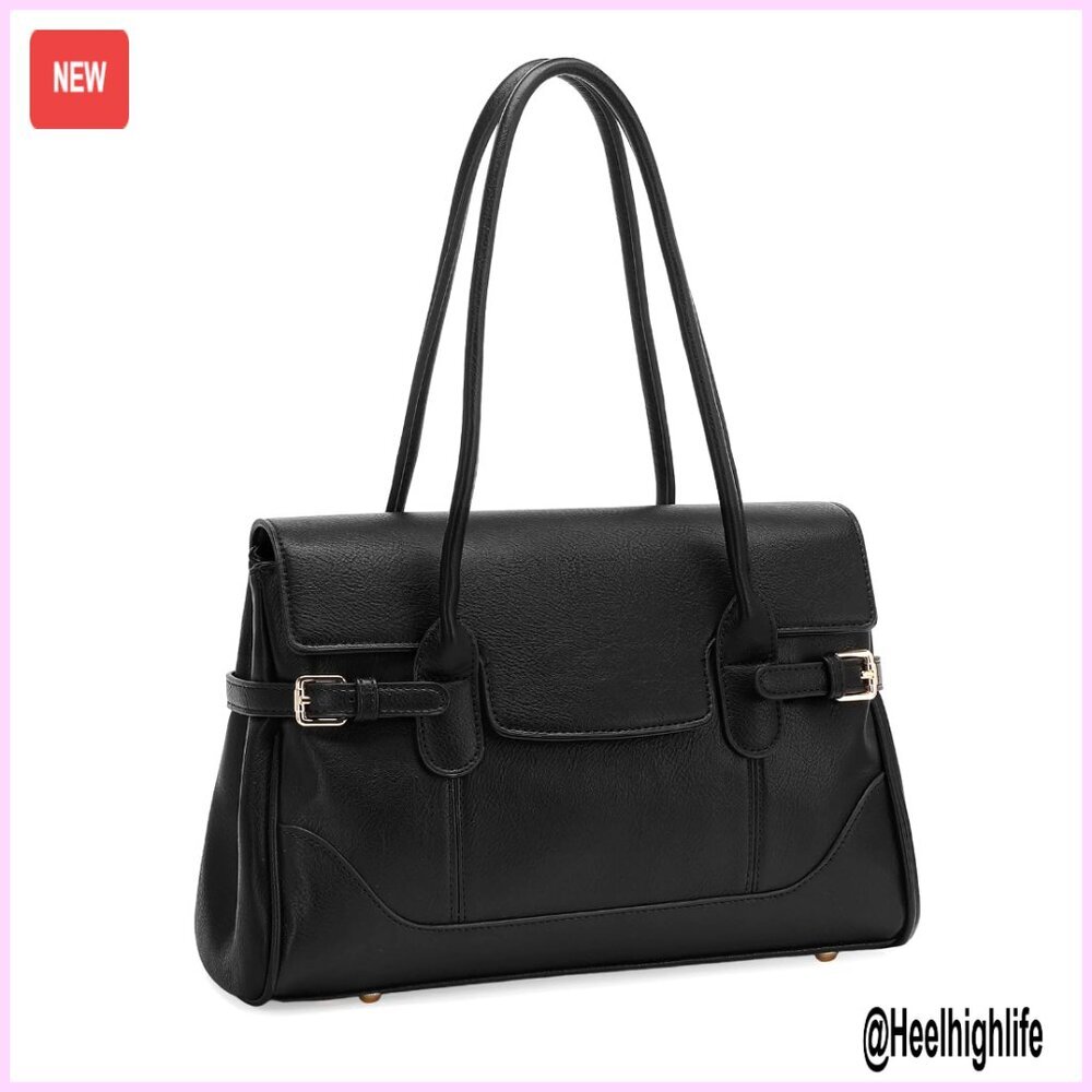 Medium Vegan Leather Shoulder Bag Tote Satchel Hobo Work Handbag